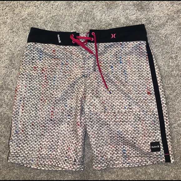 Hurley Cream / Brown Multicolor Swim Trunks size Waist 30 - Picture 2 of 7